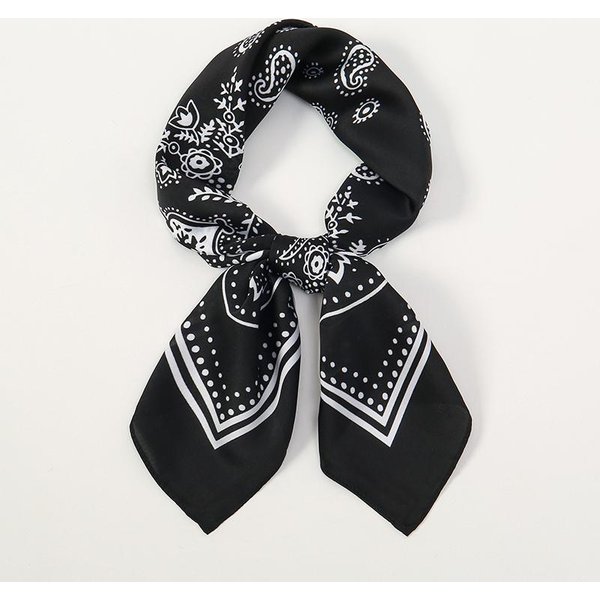 Luksusowy Kwadratowy Jedwabny Szalik Z Nadrukiem Boho Dla Kobiet Chusta Naieczkę Opaski Do WłOsóW 70Cm Damski Satynowy Szalik Bandana Opaska Na GłOwę 70X70Cm Gray-image