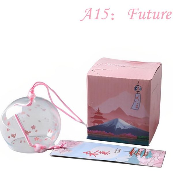 Campana De Viento Japonesa Con DiseñO De Sakura, Campanas De Viento Hechas A Mano, DecoracióN Del Hogar De Furin De Cristal White-image