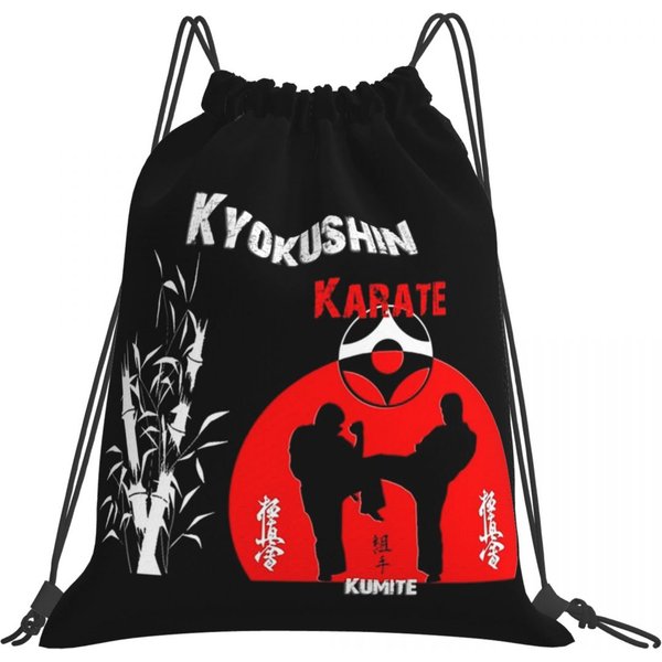 Kyokushi Karate Kumite Scena Plecaki Wielofunkcyjne Torby Ze Sznurkiem Torba Do Przechowywania Torby Na KsiążKi Na Podróż Szkołę One Size-image