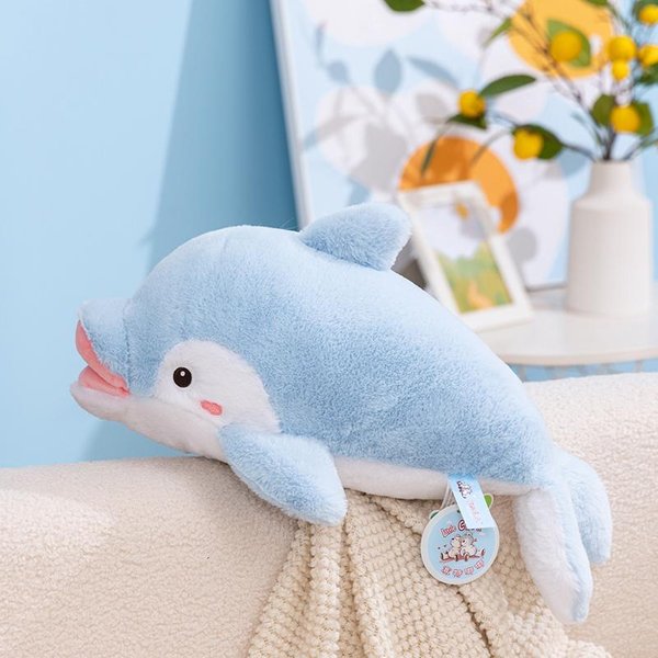 MuñEco De Peluche Esponjoso De Animal AcuáTico De 60 Cm Ballena Blanca DelfíN Azul Orca Foca Gris TiburóN Azul Almohada De Animales Regalo 60Cm-image