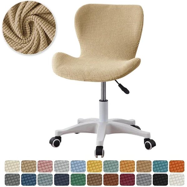 Funda EláStica Para Silla Mariposa Curva Polar Color SóLido Funda Deslizante Para Sillas Taburete De Comedor Fundas EláSticas Para Asiento Para Cocina Hogar 1 Piece Beige-image