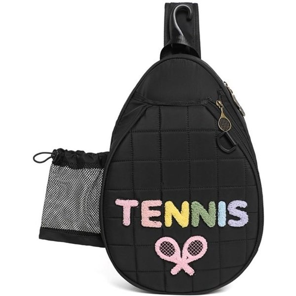 Pikowana Torba Plecak Na Rakiety Do Pickleballa DużA Pojemność Torba Crossbody Na Rakiety Do Badmintona BiałY-image