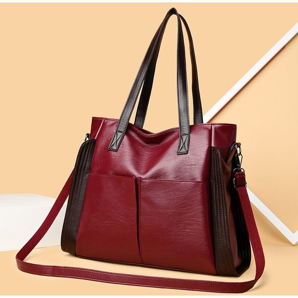 Torba Do DojazdóW O DużEj PojemnośCi Damska Torba Tote Wszechstronna Damska Torba Na Ramię Torba Crossbody Red Black-image