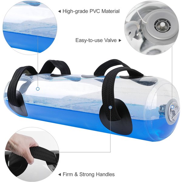 25 Kg 55 FuntóW Worek Wodny Aqua Bag Do Treningu SiłOwego Fitness Treningu Budowania MięśNi Przezroczysty-image