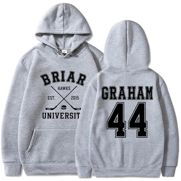 Sudadera Con Capucha De Dos Caras De Hockey Graham 44 De La Universidad Briar Sudaderas De Romance De Hockey De Briar U Sudadera Con Capucha De Manga Larga Unisex L White-image