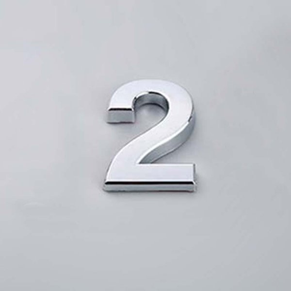 5CM 0-9 Znak Numer Tablicy Cyfry Naklejka Adres Drzwi Hotel House Nowoczesny Numer Silver/2-image
