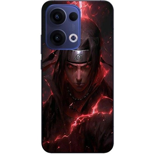 Coque De TéLéPhone - Maniacase - Oppo Reno 13 5G - Silicone - Itachi Uchiwa Anime 3D - Souple Negro-image