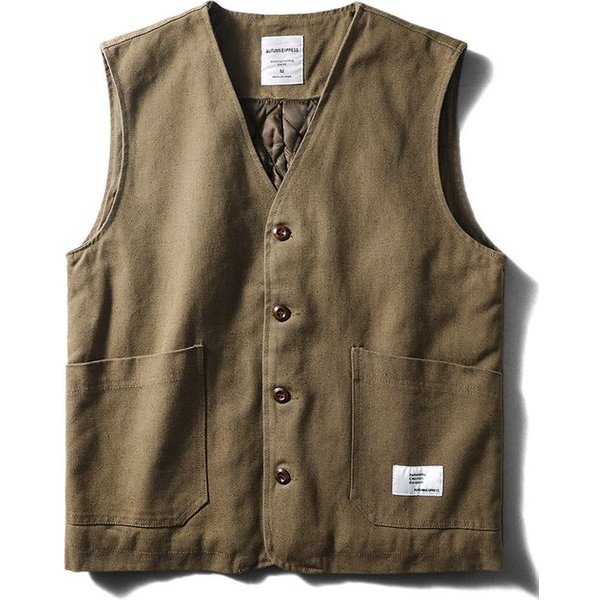 Moda Japonesa Chaleco De AlgodóN Retro Chaleco Acolchado De AlgodóN Chaleco CáLido De OtoñO E Invierno Para Hombre Ropa De Abrigo Comercio Exterior Productos De Ganado Chaleco Corto Casual Kakh M Gray-image
