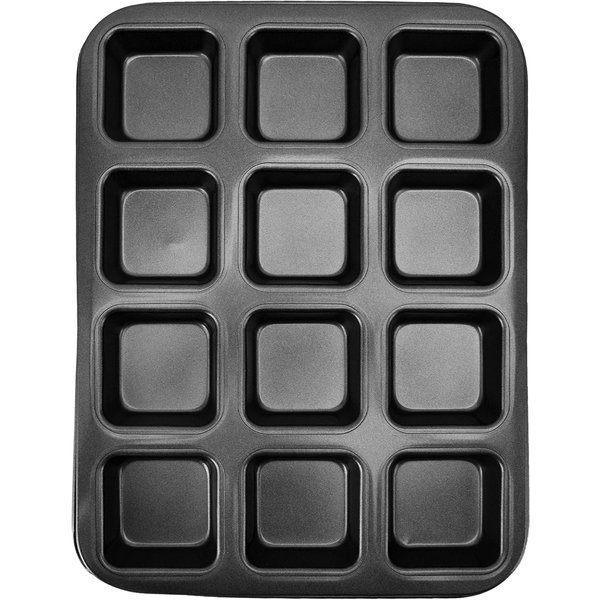 Mini Moldes Para Pan De Molde 12 Cavidades Molde Para Brownies Acero Al Carbono Molde Para Muffins Cupcakes Pan L(For 6.5-9Kg)-image