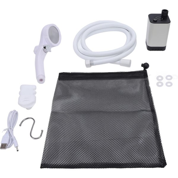 Ducha PortáTil Para Camping, Recargable, De 5200 Mah, Con Filtro Y Bomba De Ducha Para Camping Y Senderismo. Gray-image