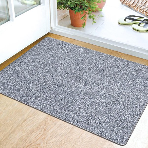 Alfombra De Piso Color SóLido Puerta De Entrada Hogar Entrada FáCil De Cuidar Alfombra Para Pies Raspado De Puerta Arena Polvo 44*75Cm-image