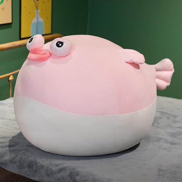30-70 Cm Urocza Pluszowa Zabawka Ryba-Puffer RóżOwa Niebieska Gruba Ryba Wypchana Lalka MięKka Poduszka Poduszkowa Prezenty Urodzinowe Festiwalowe Dzieci ChłOpcy Dziewczynki 30Cm-image