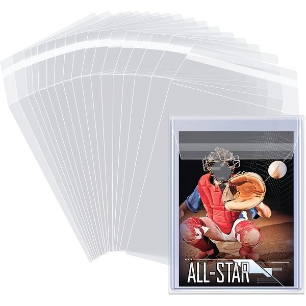 100-Koszulki Na Karty łAdowane Od GóRy Super Ochronne Profesjonalne Kolekcjonerskie, Bez Kwasowe Przezroczyste Samoprzylepne Koszulki Penny Na Karty Sportowe I Do Gier 100Pcs White-image
