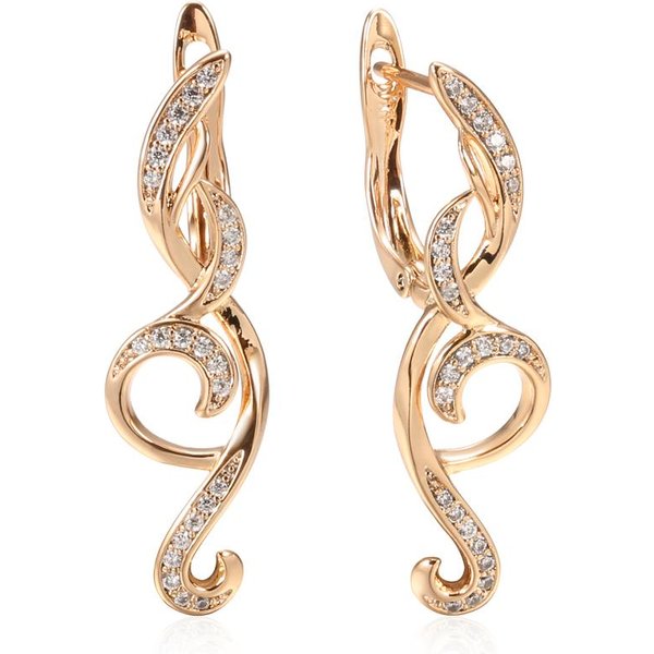 Pendientes JoyeríA De Moda Circonita Natural Color Oro Rosa Pendientes Largos Colgantes Con Borlas Para Mujer JoyeríA Fina Diaria Beige-image
