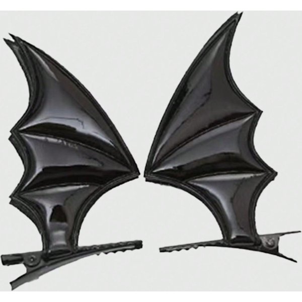 1 Par De Pinzas Para El Pelo De DiseñO De Ala De MurciéLago Para Mujer, Pinzas De Garra Callejeras, Pinzas Para El Pelo, Pasadores Para El Pelo, Halloween One-Size Negro-image