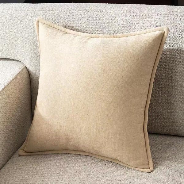 Funda Decorativa De CojíN De Chenilla Funda De Almohada TeñIda Con Borde Cosido Funda De CojíN Cuadrada Suave Para Sofá SillóN Sala De Estar 40X40Cm-image