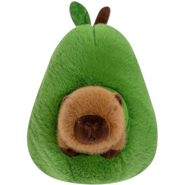 Capibara Aguacate Peluche Juguete MuñEca Capibala Almohada Para Dormir Peluche Grande Regalo De CumpleañOs Kawaii Creativo Fruta MuñEca De Trapo CojíN 35Cm-image