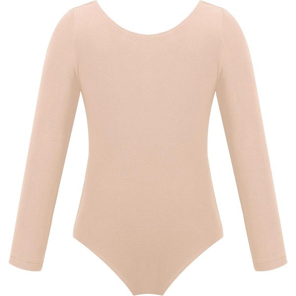 NiñOs NiñAs CláSico Manga Larga Gimnasia Leotardo Cuello Redondo Ballet Danza Mono Ropa De Baile Ropa Deportiva 2-3 Years Albaricoque-image