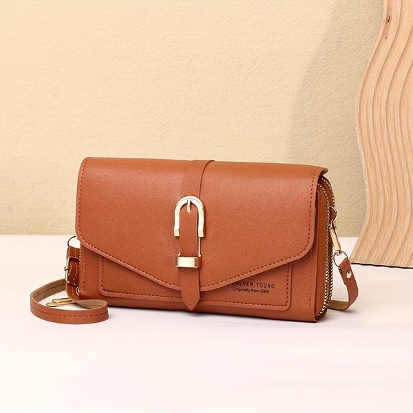 DużA Torba Crossbody Na Zamek BłYskawiczny Do Pracy, Na Zakupy, WytrzymałA I Stylowa Torba Na Ramię BrąZowy-image