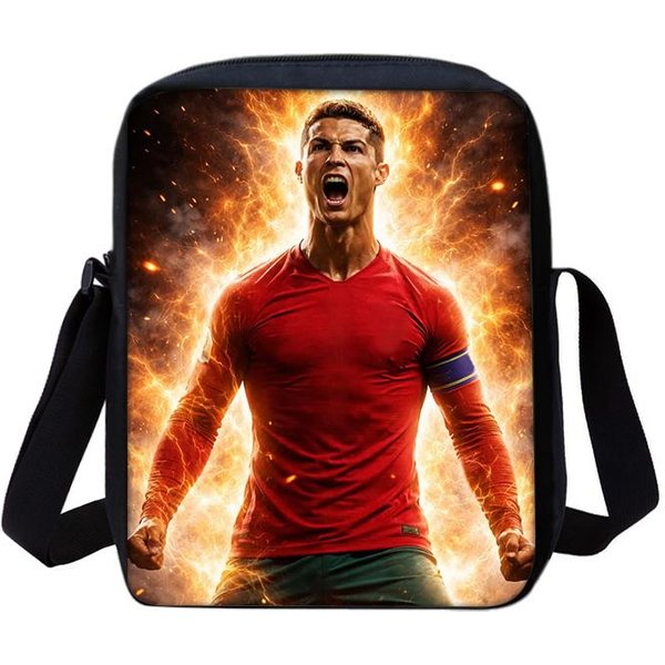 CR ChłOpcy Dziewczynki Plecaki Szkolne Torba Na Telefon Gwiazda PiłKi NożNej Torba Na Zakupy Najlepszy Prezent Drukowana Ronaldo Torba Na Ramię Listonoszka Torebka-image