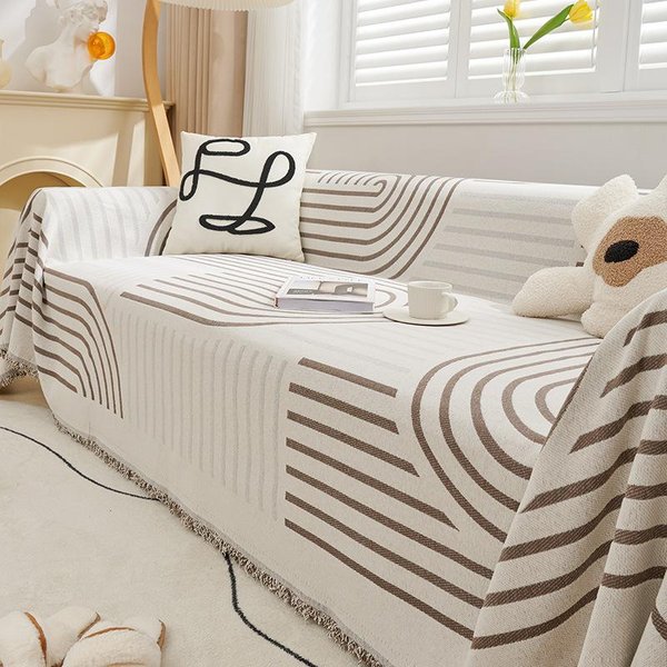Funda De Sofá De Chenilla De Alta Gama, Universal, Para Cuatro Estaciones, Cobertura Completa, A Prueba De Polvo, Toalla De Sofá, Manta Universal. 180*130Cm White-image