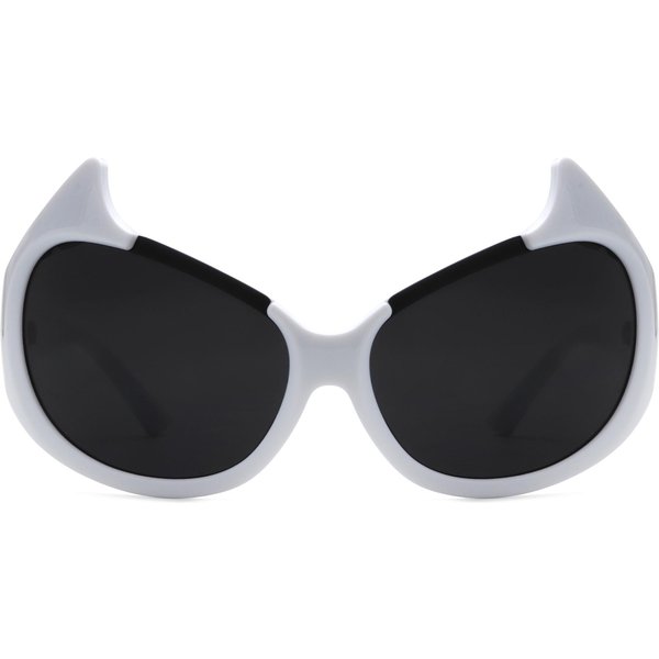 Maxjuli Okulary PrzeciwsłOneczne Z Rogami DiabłA Okulary Damskie Oversize Owalne Wrap Around Kocie Oczy Okulary PrzeciwsłOneczne Damskie Okulary Ochrona UV400 W8241-image