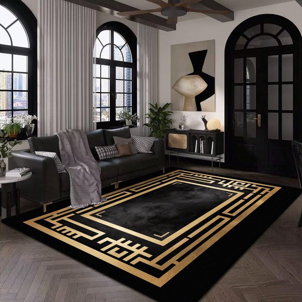 Europejskie Luksusowe Dywany Retro Do Salonu Domowego Marmurowy WystróJ Sypialni DużY Dywan Stolik Kawowy Mata AntypośLizgowa Tapis Salon 60*90Cm-image