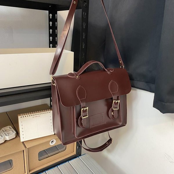 Retro Plecak W Stylu JK Dla Unisex, JapońSka Torba Listonoszka, Plecak PodróżNy Koloru Czerwonego Wina-image