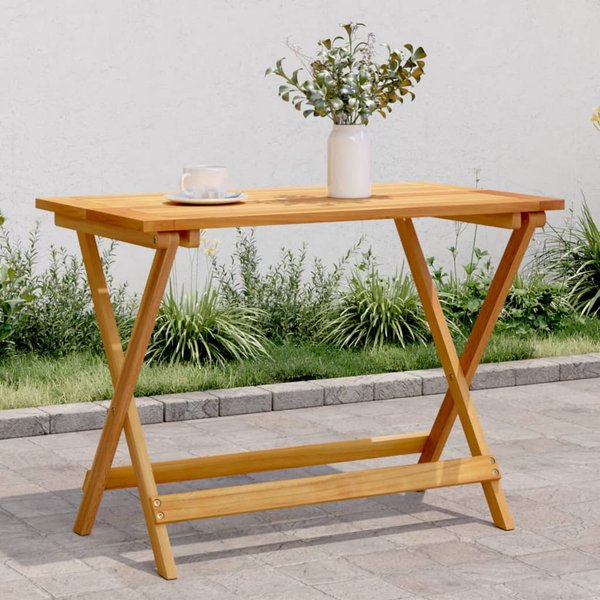 Vidaxl Mesa Plegable De JardíN, 90X52,5X65 Cm, Madera Maciza De Acacia-image