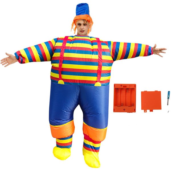Nadmuchiwany Kostium Klauna Nadmuchiwany Kombinezon Jokera Na Halloween Cosplay Party Christmas Adult Size Red-image