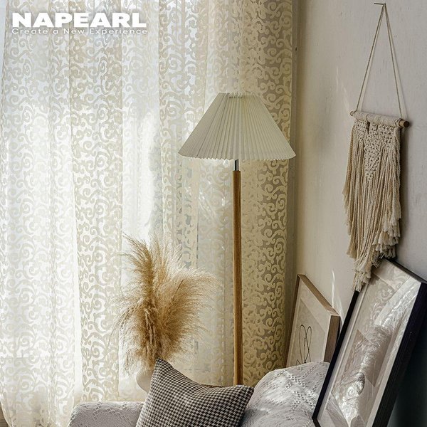 1 Szt. Napearl Europejski Styl ŻAkardowa Organza Tiul Przezroczysta ZasłOna Do Salonu Sypialni WystróJ Domu W150Cm X L270Cm-image