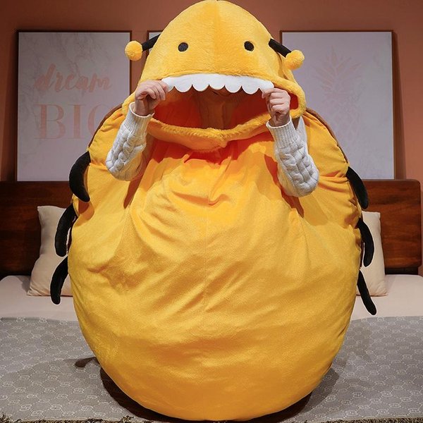 60/100 Cm Gigantyczna Kreatywna Pluszowa Poduszka PszczołA MięKka Wypchana Lalka Owad Pluszak ŚPiwóR PszczołA Zabawki Poduszka Zabawne Prezenty 60Cm Yellow-image