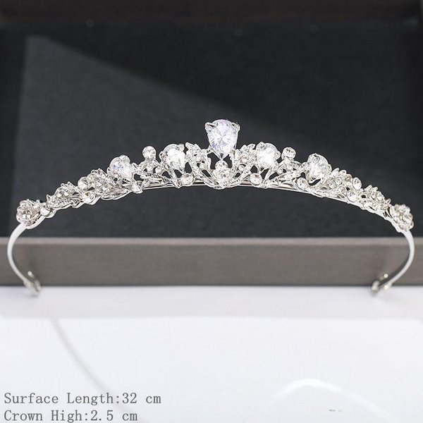 Corona De Color Plata Y Tiara Accesorios Para El Cabello Para Mujeres Accesorios De Boda Corona Para Novia Cristal Diamante De ImitacióN Diadema Tiara Black-image