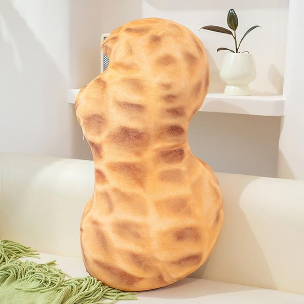 Juguete De Peluche De Caqui Cacahuete Ultra Suave Squishy Relleno Felpa Feliz Sonriente Fruta Almohada De Apoyo Espalda DecoracióN Sofá Silla Regalo-image