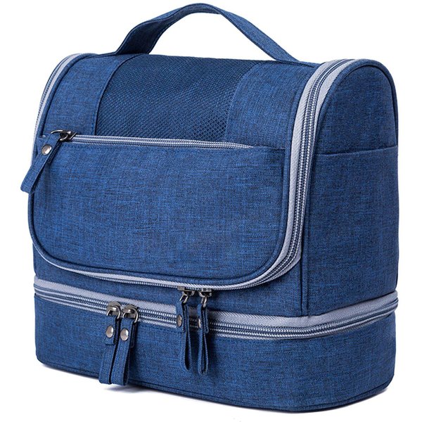 Bolsa De Maquillaje De Viaje Bolsa De Maquillaje PortáTil Impermeable Doble Cremallera Neceser Gran Capacidad HúMedo Seco-image