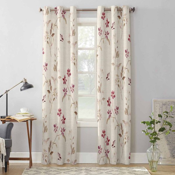 Flores Hojas PáJaros Acuarela Cortinas De Ventana Para Sala De Estar Cortina De Dormitorio De Lujo Persianas De Cocina Cortinas 135W X 60H(Cm) X1 White-image
