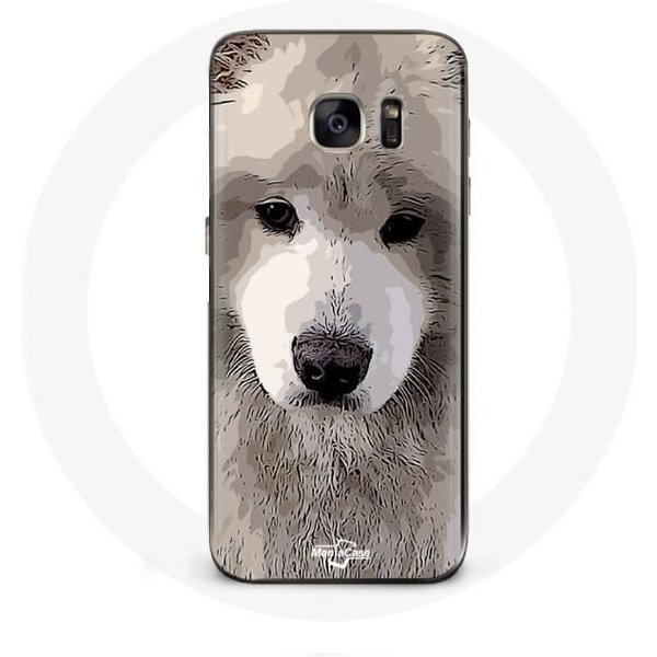 Funda Para Samsung Galaxy S6 Samoyedo Gris Raza De Perros-image