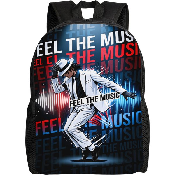 Michael Jackson Rey Del Pop MJ Mochila Mochilas De Entrenamiento Mujeres Hombres Coloridas Grandes Bolsas De Instituto Streetwear Mochila (As The Picture,As Picture)-image