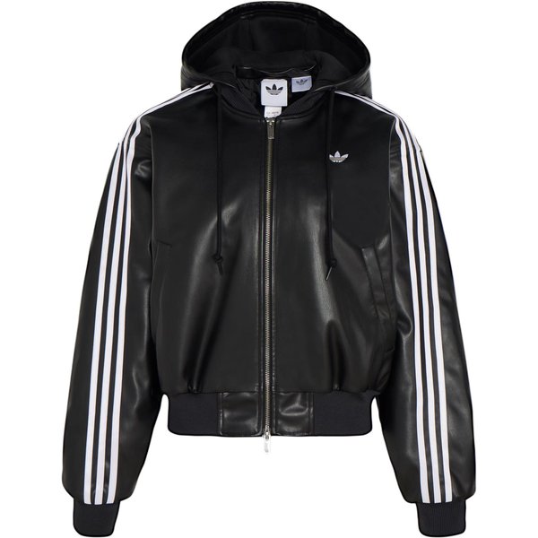 Adidas Originals Damska Kurtka Ze Sztucznej SkóRy CiepłA Sportowa Z Kapturem Zapinana Na Zamek BawełNiana Kurtka Damska KU6857 2XS-image