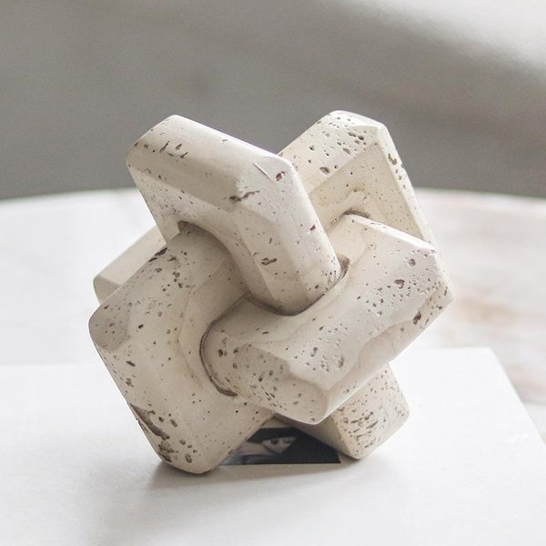 Adornos ArtíSticos En Bruto Con Forma De Hebilla De Anillo GeoméTrico Abstracto De Estilo Wabi-Sabi, ImitacióN De Travertino, Para Sala De Estar, Modelo De HabitacióN, Hotel, BB-image