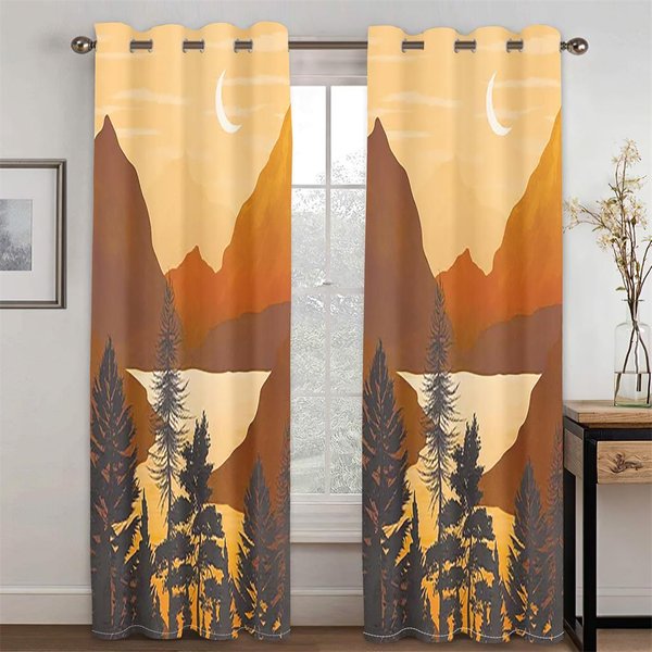 3D Abstrakcyjna Sztuka Geometryczny WzóR Kwiaty Prosty Styl ZasłOny 2 Panele Salon Sypialnia Okno ZasłOna Dekoracja 50W130H(Cm)X2Pcs&Hook Beige-image