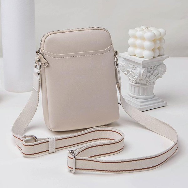 Nowa Prosta MięKka SkóRzana Torba Na Telefon KomóRkowy Jednoramienna Torba Typu Crossbody Gray-image