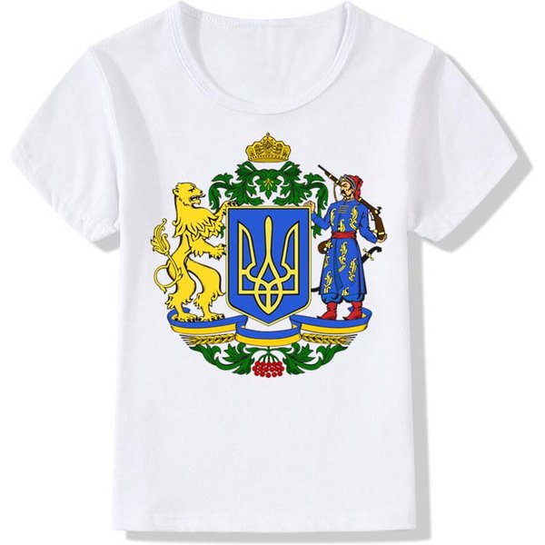 Bebé NiñOs NiñAs Ucrania Patriotismo Emblema Nacional Moda Camiseta NiñOs Tops Camiseta Ropa 130.0 Blanco-image
