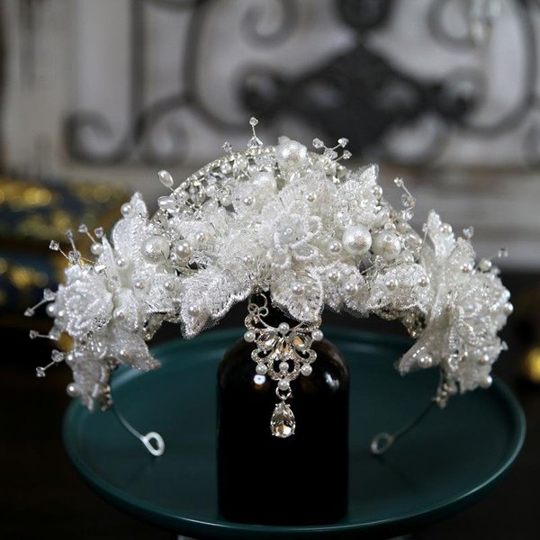 Nueva Tiara Corona De Novia Super Hada Estilo Coreano Corona De Cristal Tiara Accesorios Para El Cabello Accesorios Principales De Boda White-image