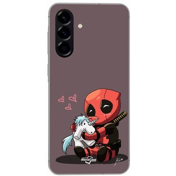 Funda - Maniacase - Galaxy A56 - Silicona - Flexible - Bebé Deadpool Con Unicornio Negro-image