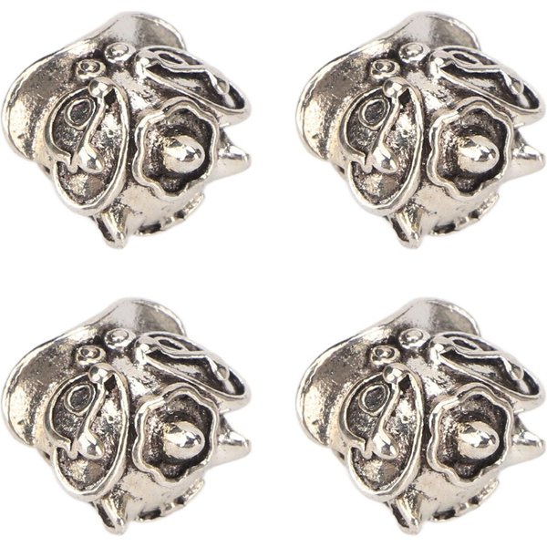 10 Piezas Metal Cuentas Para Barba Plata Tibetana Tubo Para El Cabello DIY Cuentas Para Rastas Trenzado De Cabello Pulsera Gray-image