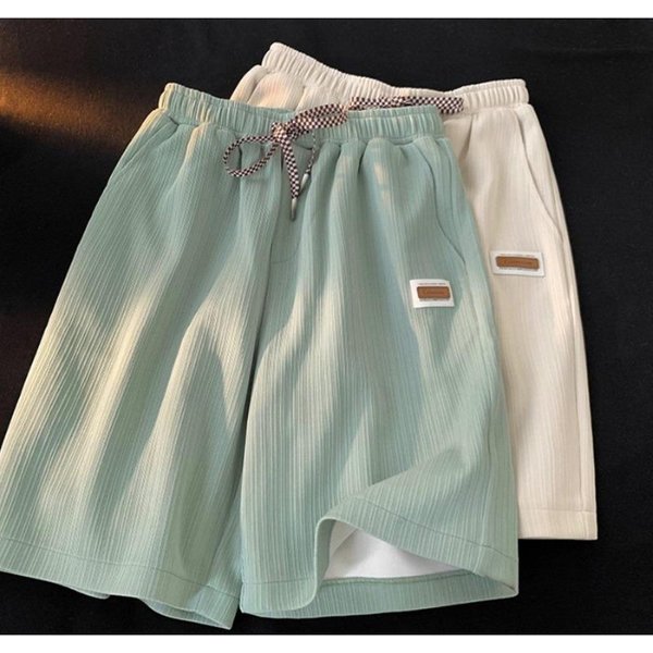 Nuevos Pantalones De Cinco Puntos De Verano De Seda Helada Casuales Deportivos Para Mujer CaíDa Sueltos Ajustados De Pierna Ancha Pantalones Cortos L Verde-image