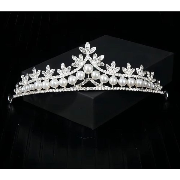 Corona Plateada Novia Accesorios Para El Cabello De Boda Tocado Tiara De Novia Corona JoyeríA Tiara Para El Cabello De Boda Corona De Cristal Para CumpleañOs-image