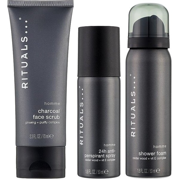 Rituals Homme Set Para Hombre Espuma De Ducha 50 + Desodorante 50 + Exfoliante Facial 70 (8719134185249)-image