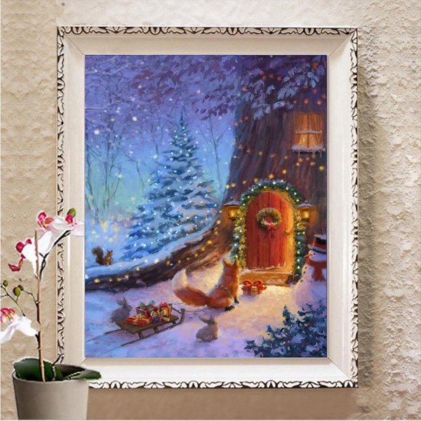 Set De Pintura De Diamantes Punto De Cruz Mosaico Bordado De Animales Paisaje Regalo Hecho A Mano Arte De Diamantes Full Square 20X30CM-image